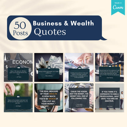 250 Business & Wealth Posts - Social Media Templates