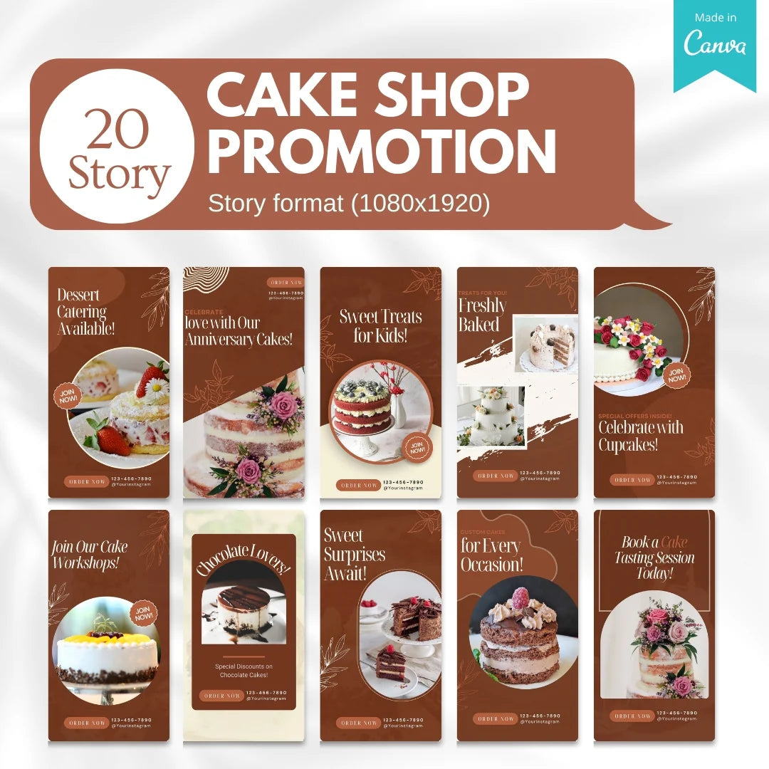 70 Cake Shop Promotion Canva Templates