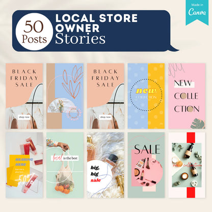 200 Local Store Owner Posts - Social Media Templates