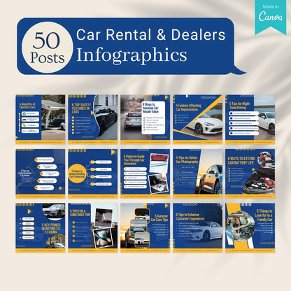 500 Car Rentals & Dealers Posts - Social Media Templates