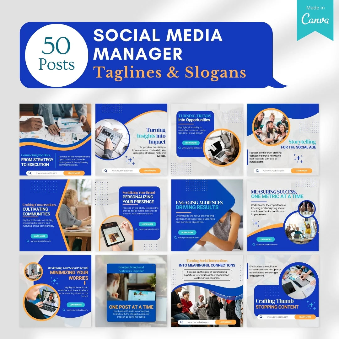 500 Social Media Manager Posts - Canva Templates