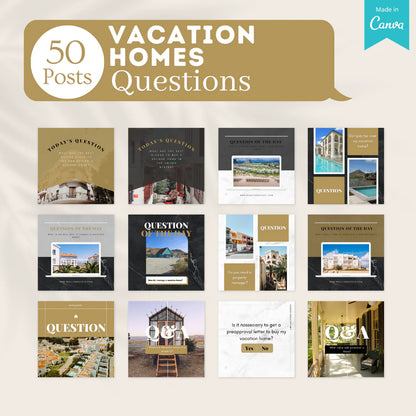 200 Vacation Homes Posts - Social Media Templates