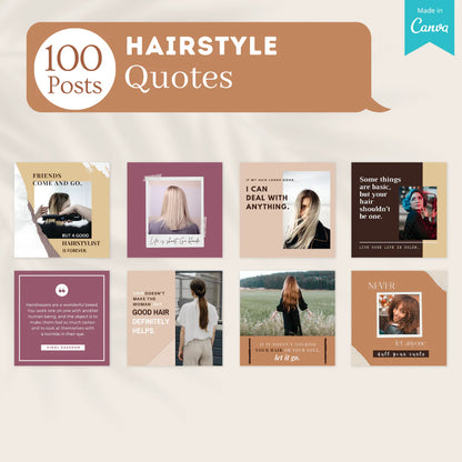 300 Hairstyle Posts - Social Media Canva Templates