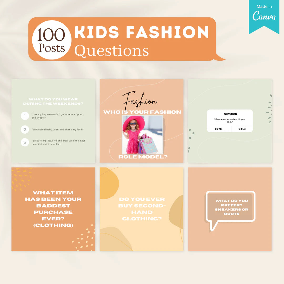 400 Kids Fashion Posts - Social Media Templates