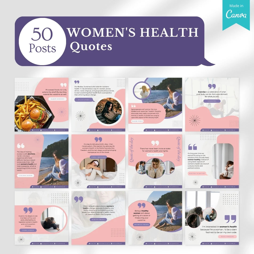 400 Women's Health Posts - Social Media Templates