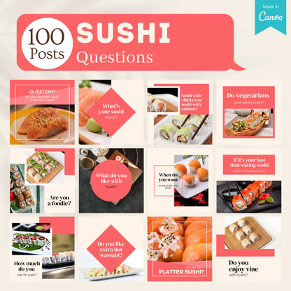 300 Sushi Posts - Social Media Templates