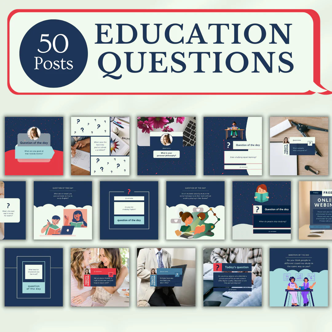 200 Education Posts - Canva Editable Templates