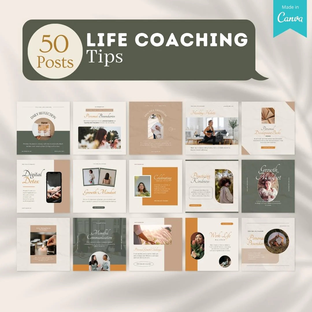 500 Life Coaching Posts - Social Media Templates