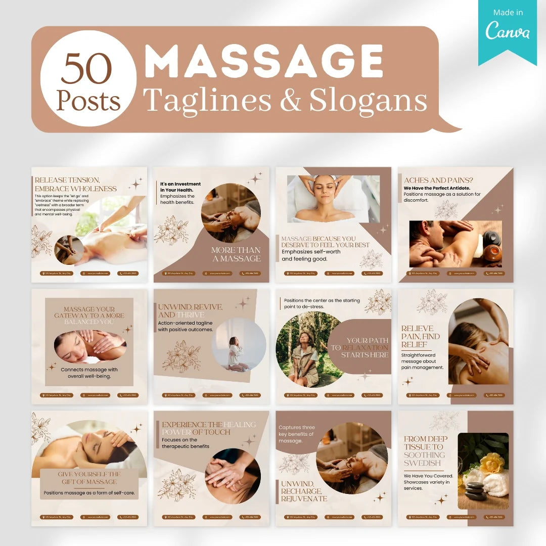 500 Massage Center - Social Media Canva Templates