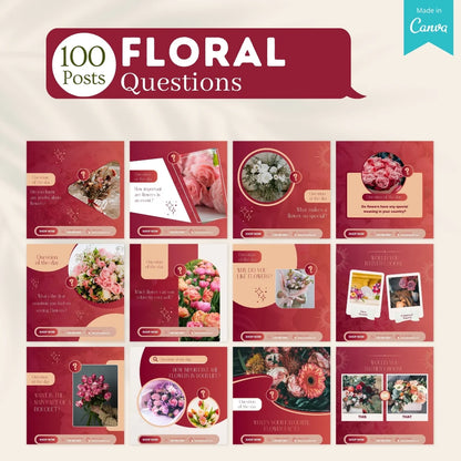 300 Floral Posts - Social Media Canva Templates