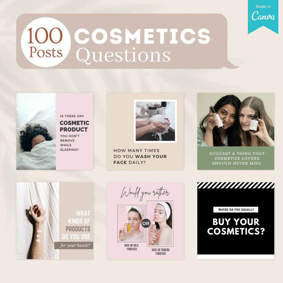 300 Cosmetics Posts - Social Media Templates