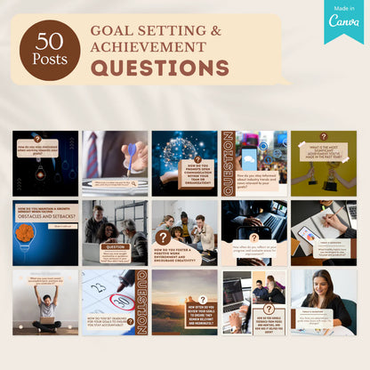 200 Goal Setting & Achievement Posts - Social Media Templates