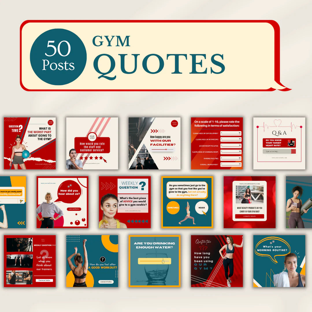 200 GYM Posts - Canva Editable Templates