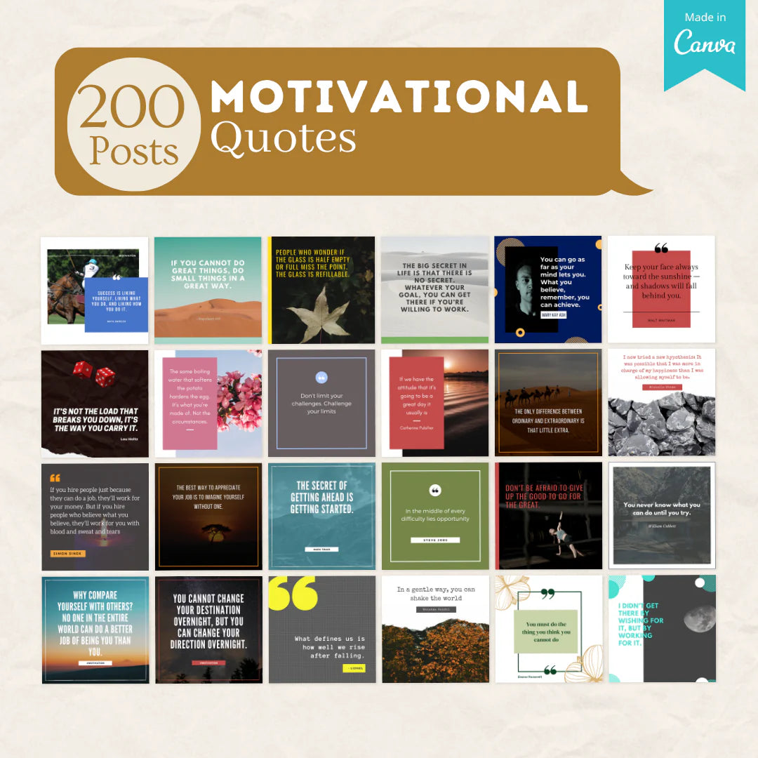 400 motivational posts - Social Media Templates