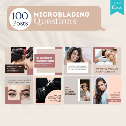 300 Microblading Posts - Social Media Canva Templates