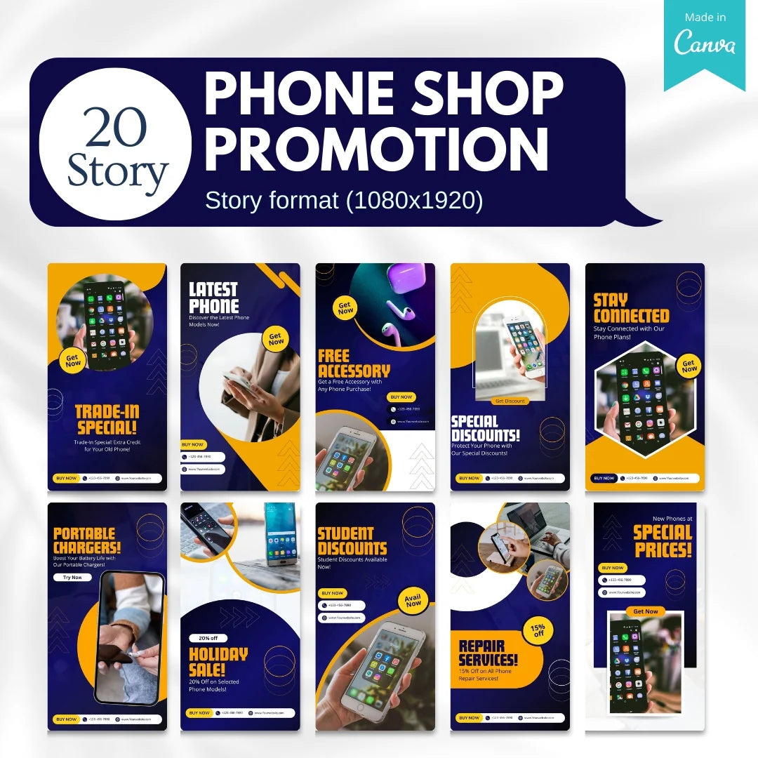 70 Phone Shop Promotion Canva Templates