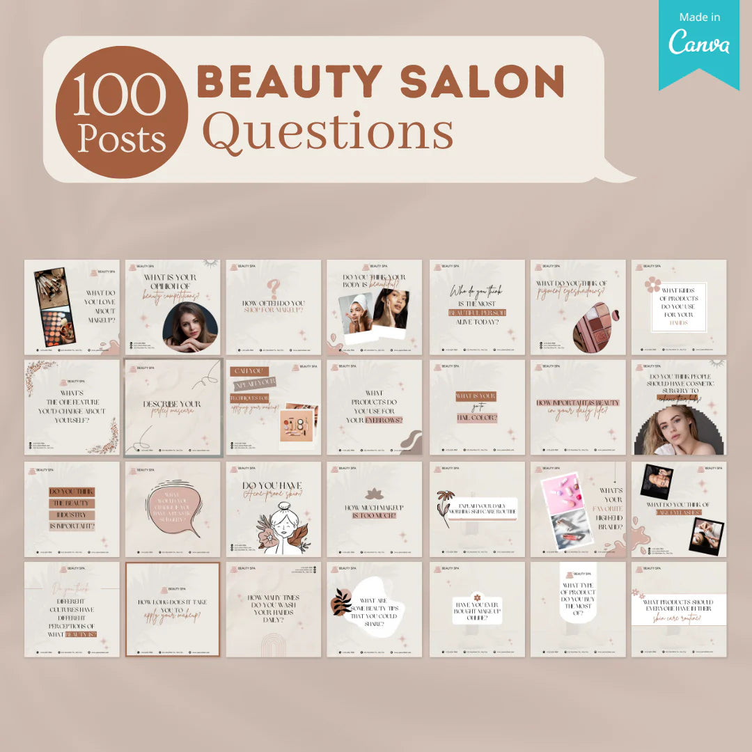 600 Beauty Salon Posts- Social Media Templates