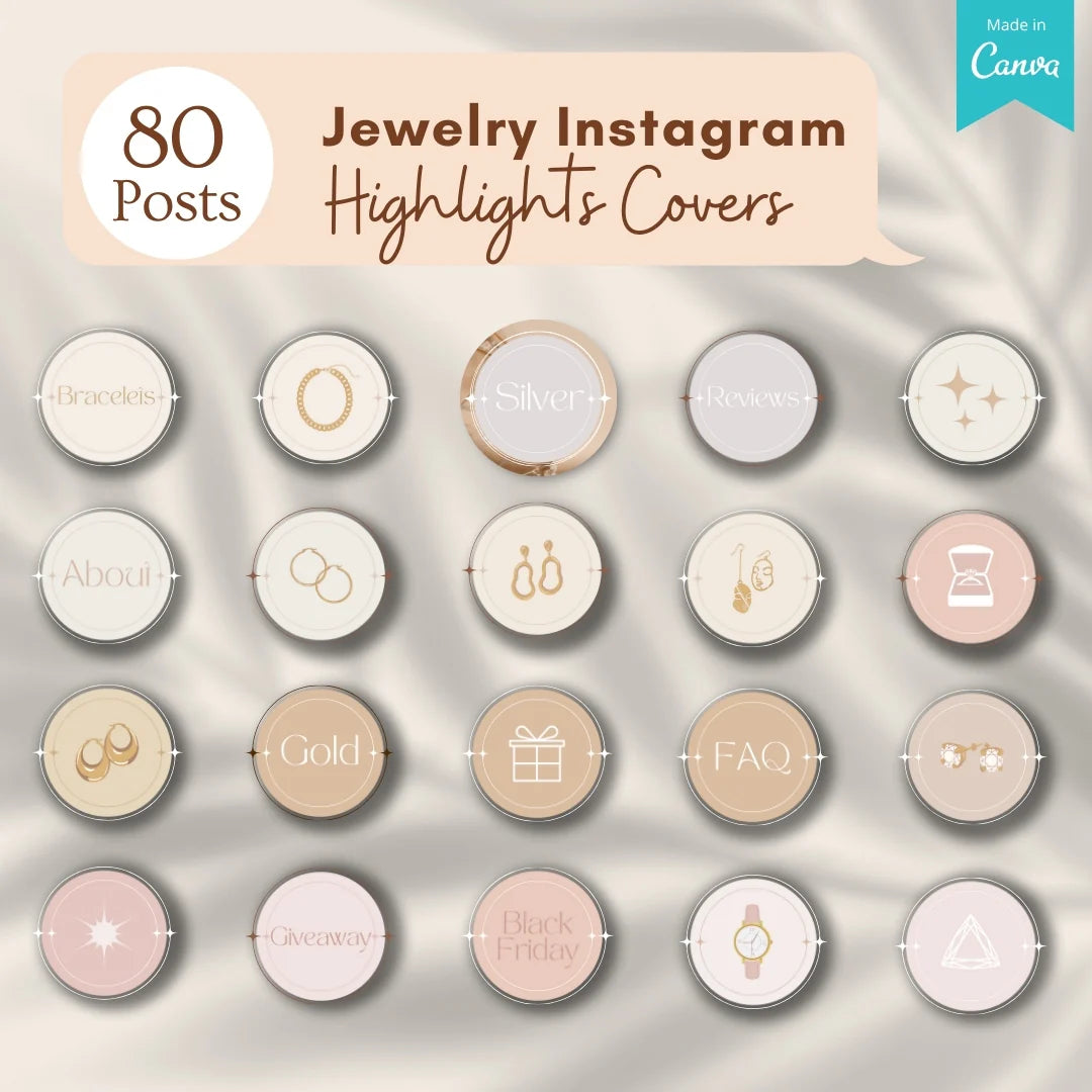 100 Sparkle Jewelry Posts - Canva Templates