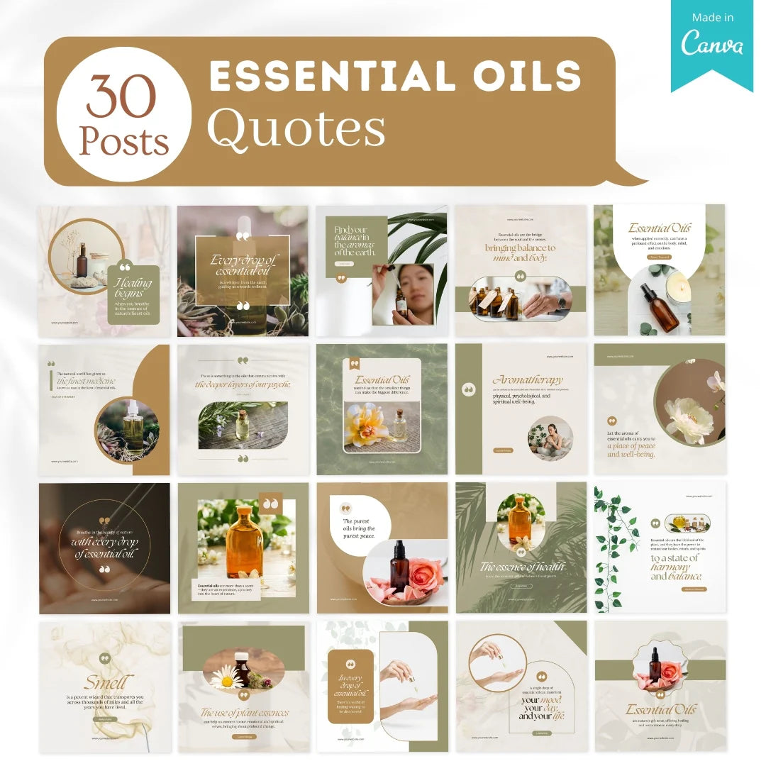 300 Essential Oils Posts - Social Media Templates