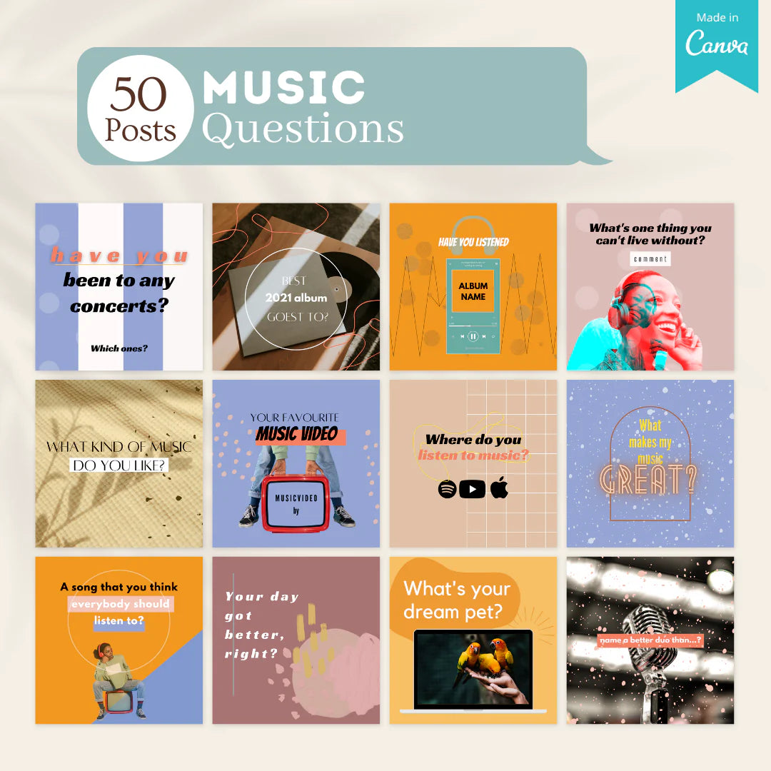 200 Music Posts - Social Media Templates