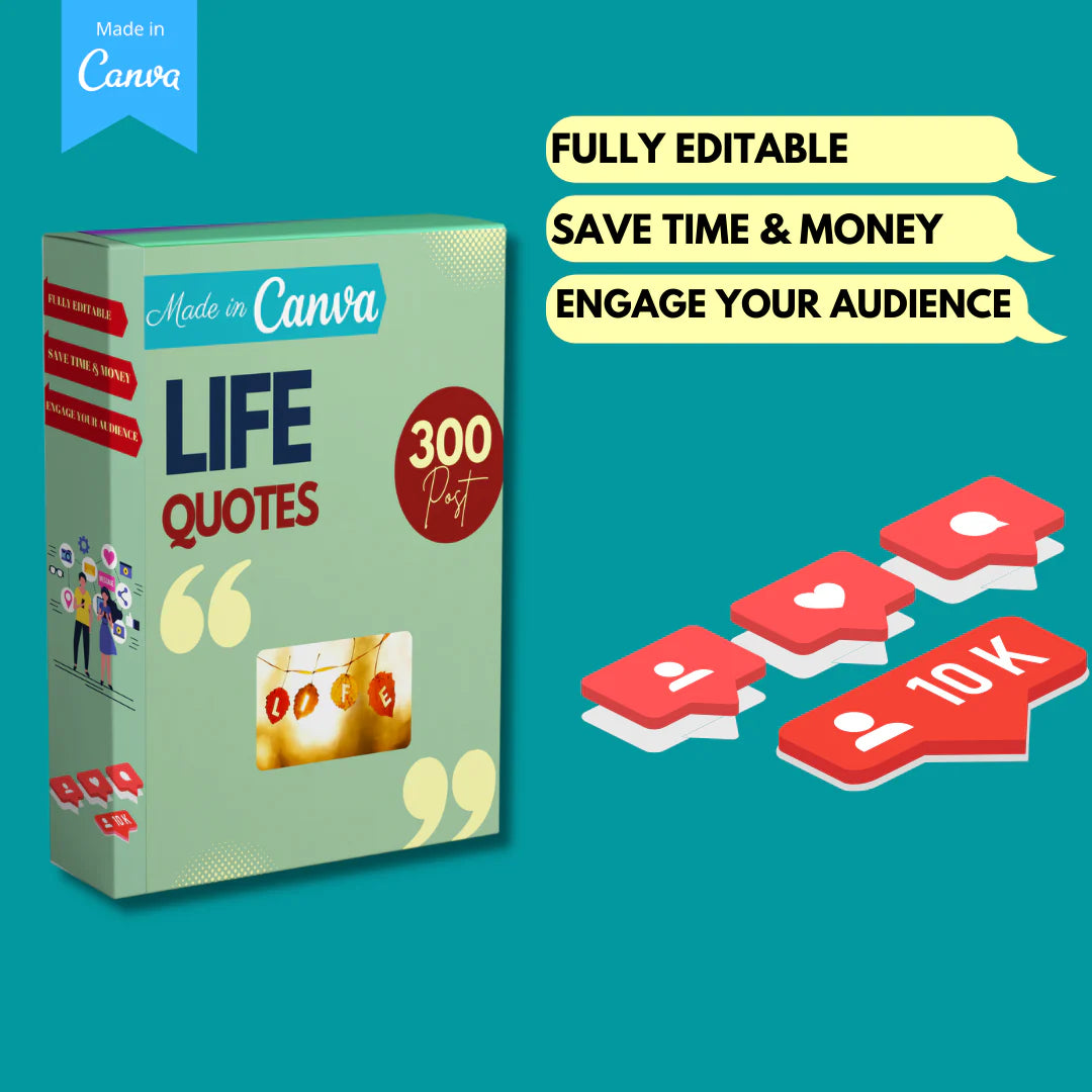 300 Life Quotes - Canva Editable Templates