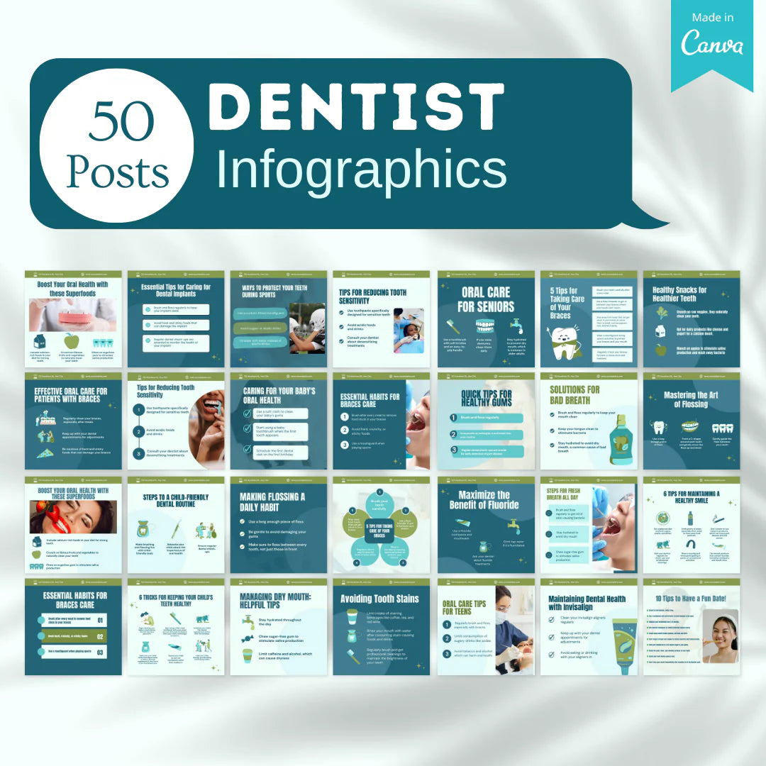 450 Dentist Posts - Social Media Templates