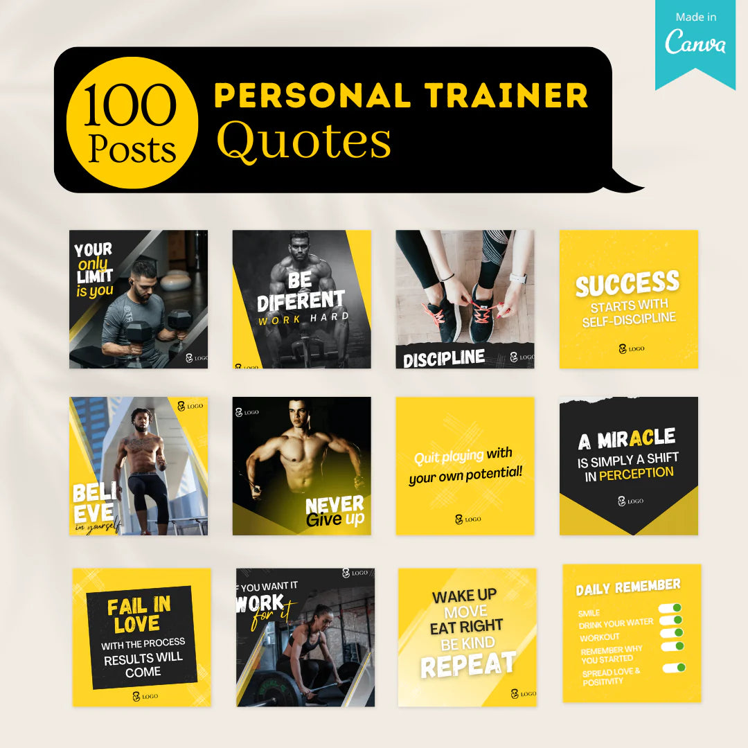 300 Personal Trainer Posts - Social Media Templates