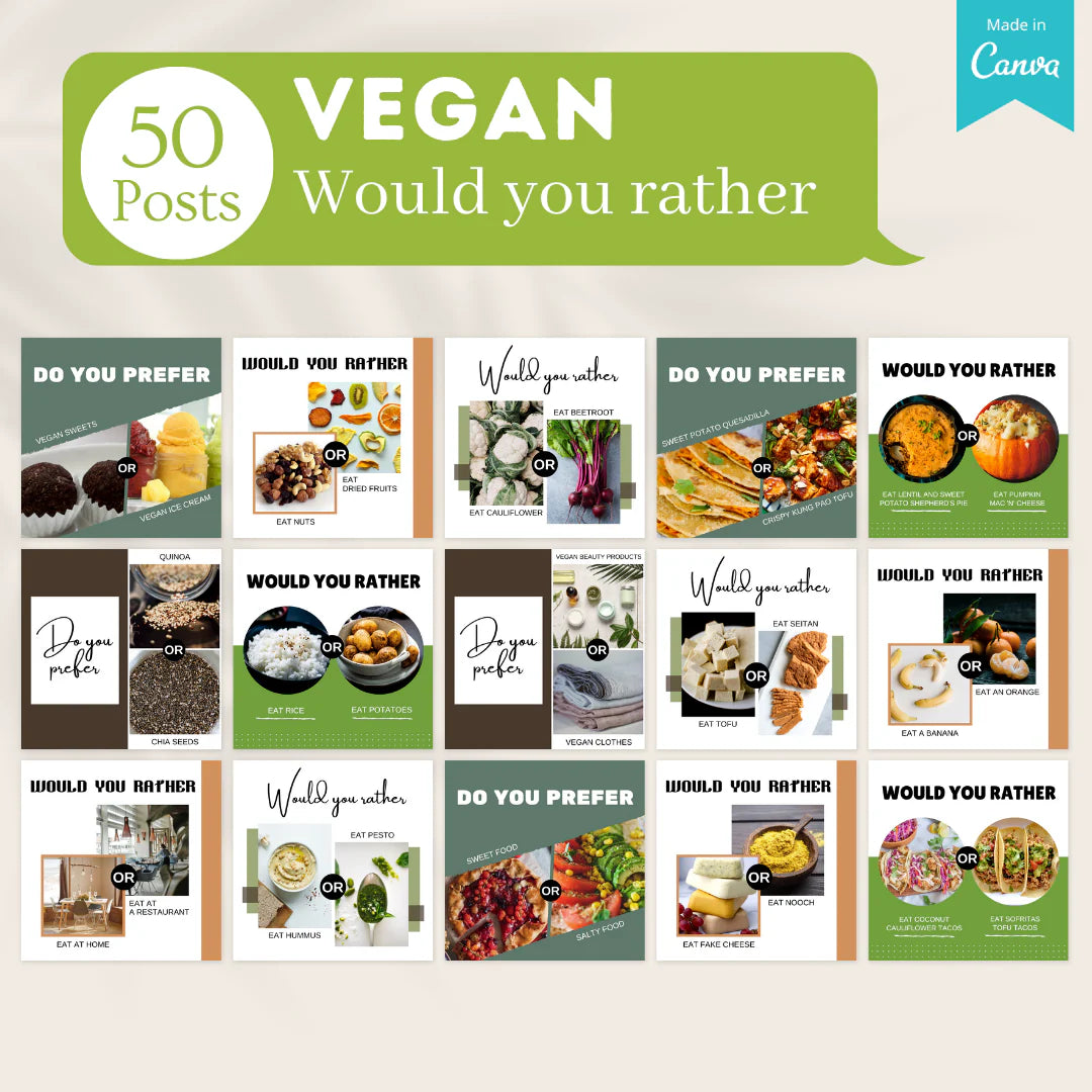 400 Vegan Posts - Social Media Templates