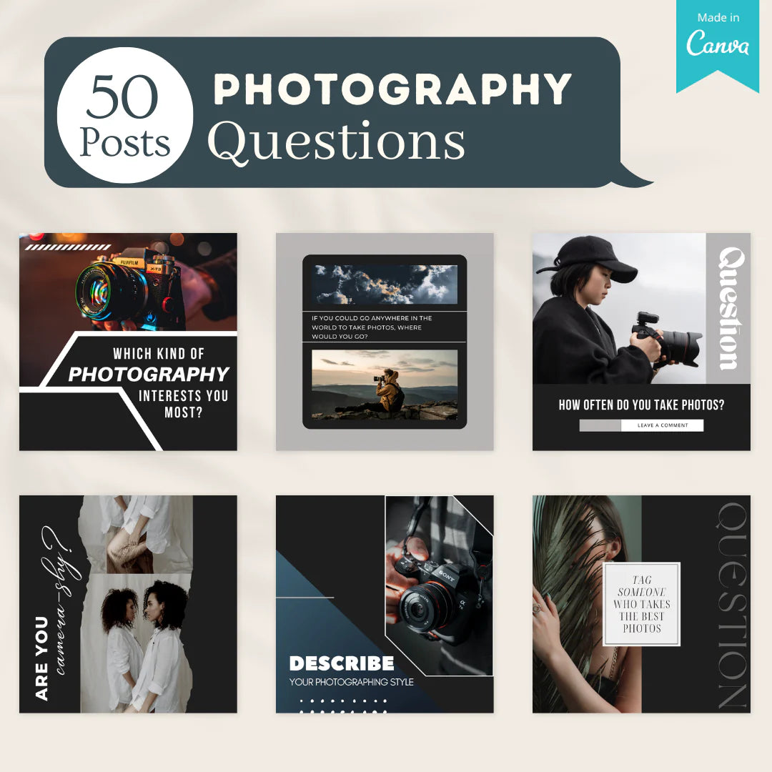 200 Photography Posts - Social Media Canva Templates