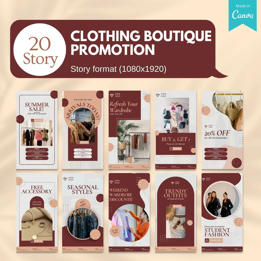 70 Clothing Boutique Promotion Canva Template