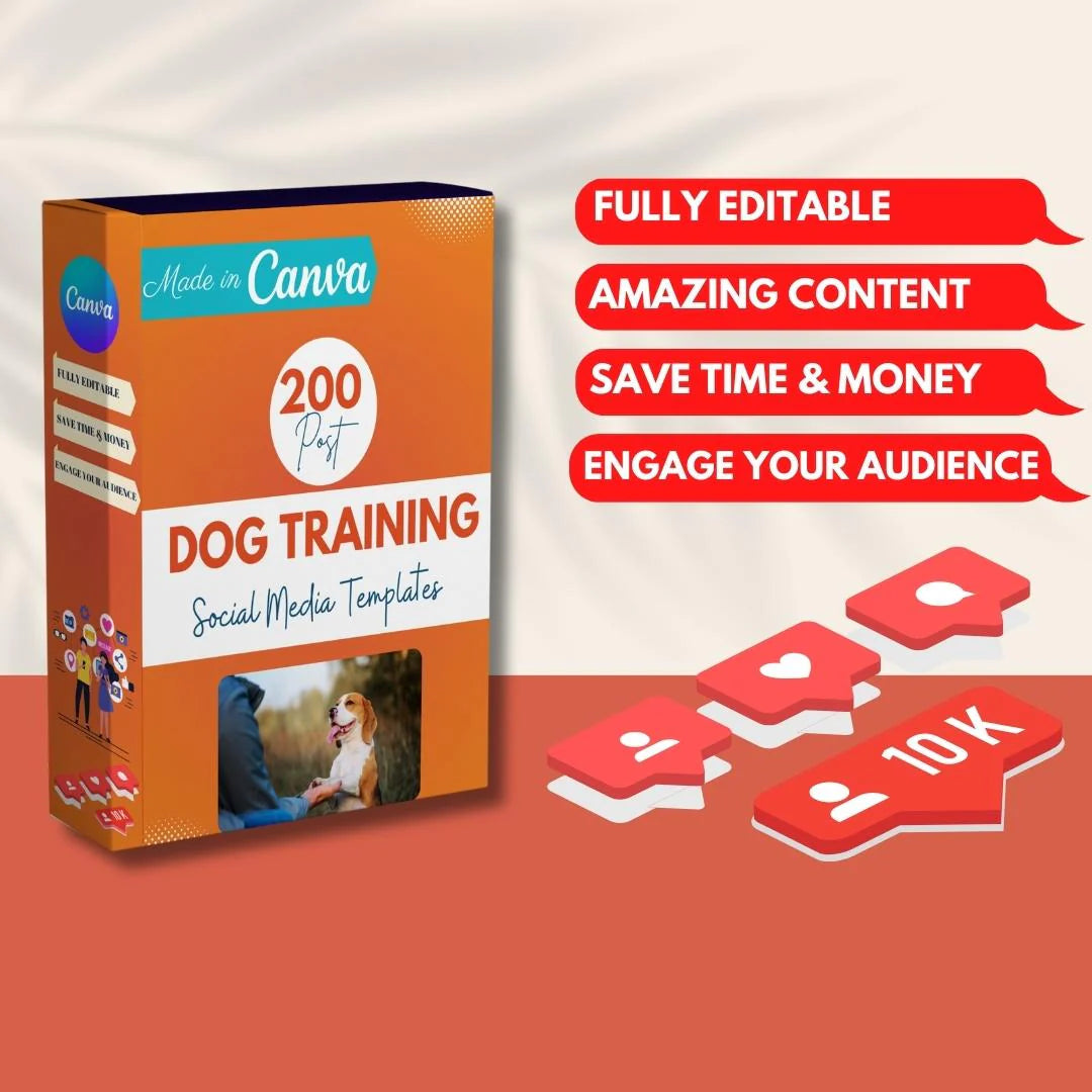 200 Dog Training Posts - Social Media Canva Templates