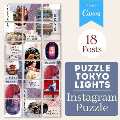 Puzzle Tokyo Lights - Canva Templates