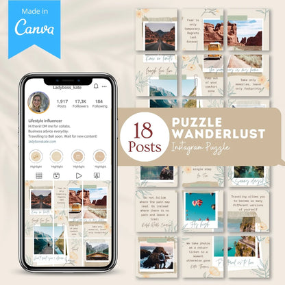 Puzzle Wanderlust - Canva Templates