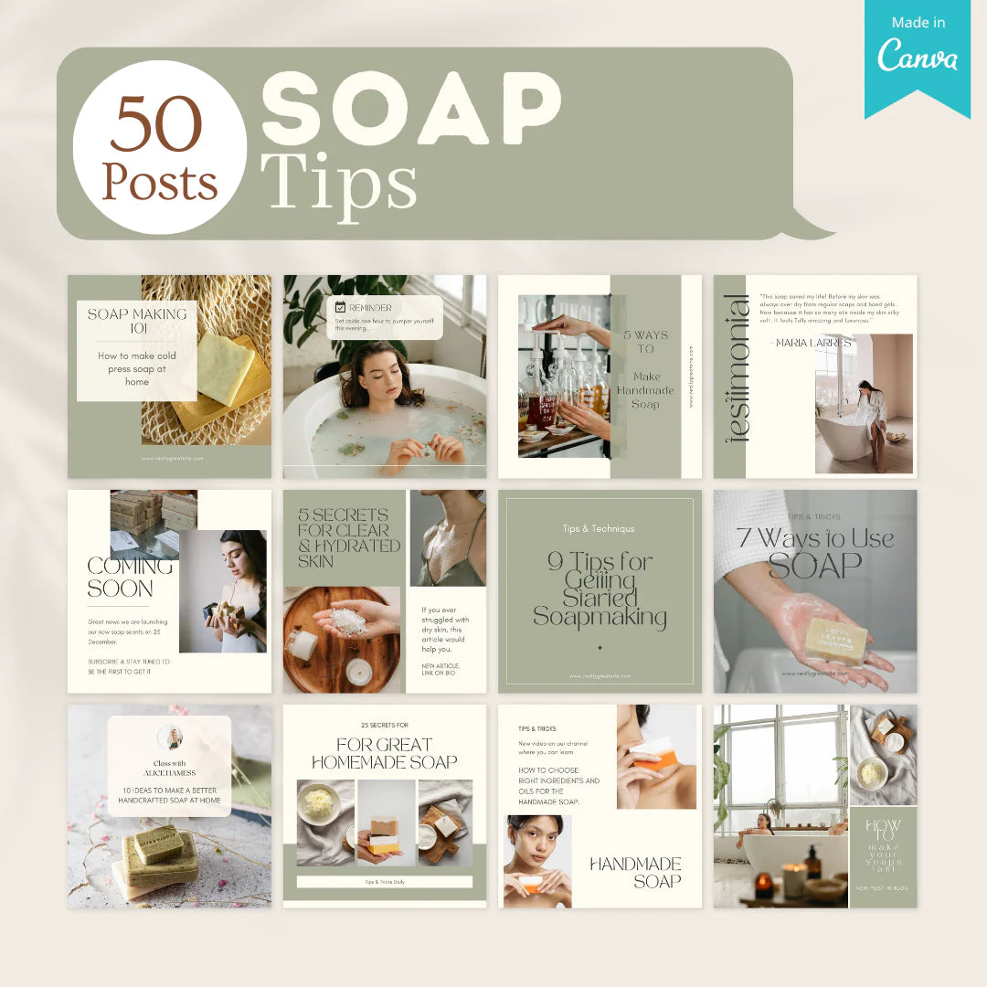 200 Soap Posts - Social Media Canva Templates