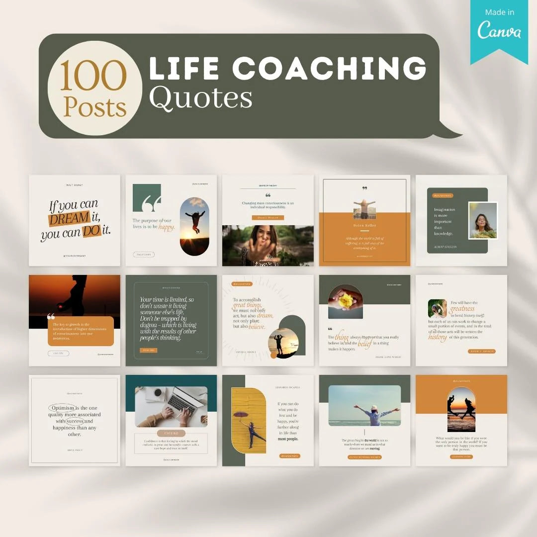 500 Life Coaching Posts - Social Media Templates