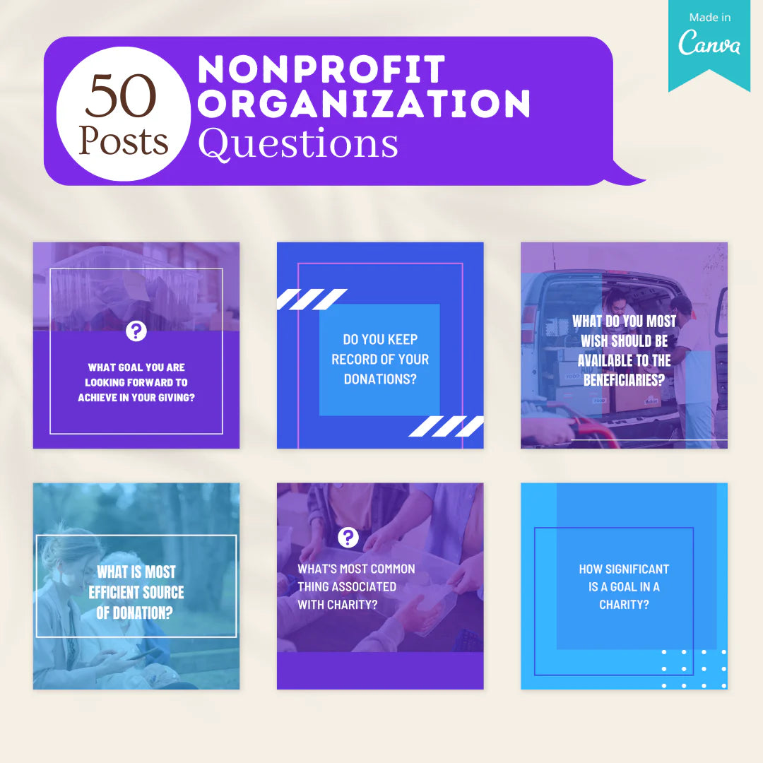 200 Nonprofit Organization Posts - Social Media Templates