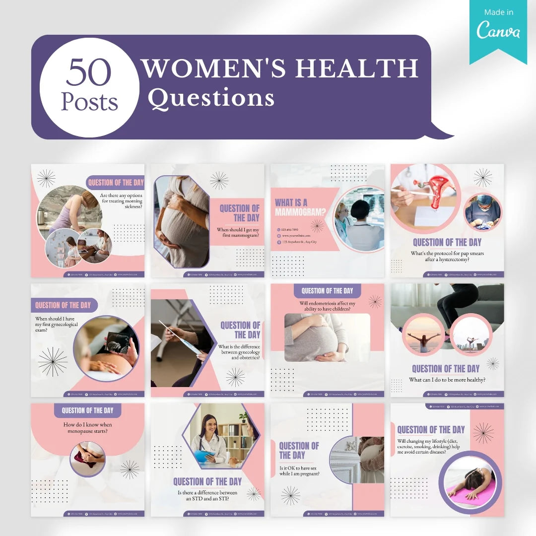 400 Women's Health Posts - Social Media Templates