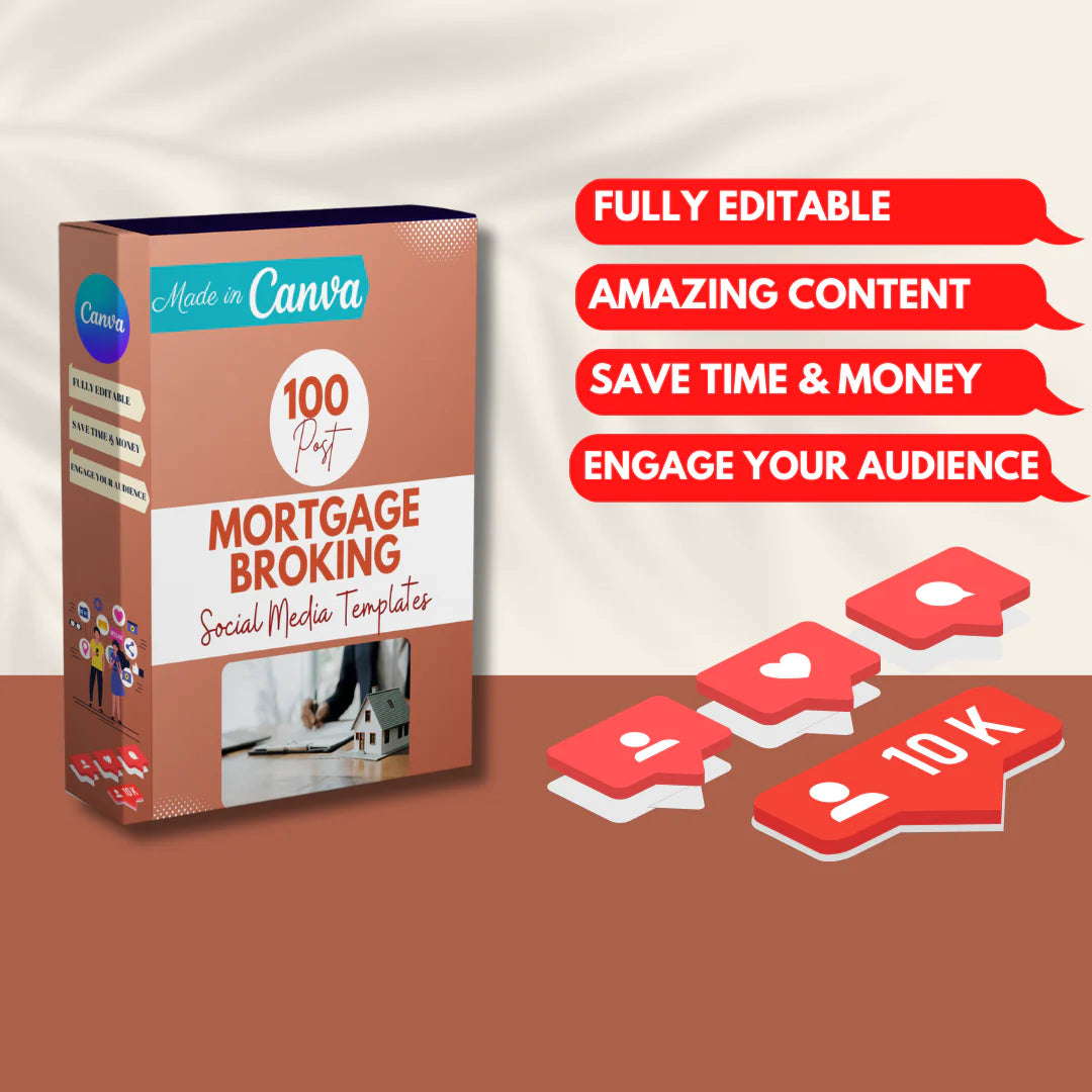 100 Mortgage Broking -Social Media Canva Templates