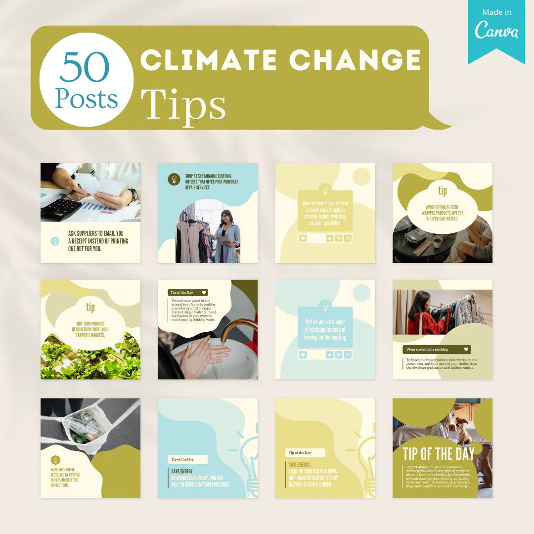 300 Climate Change Posts - Social Media Templates