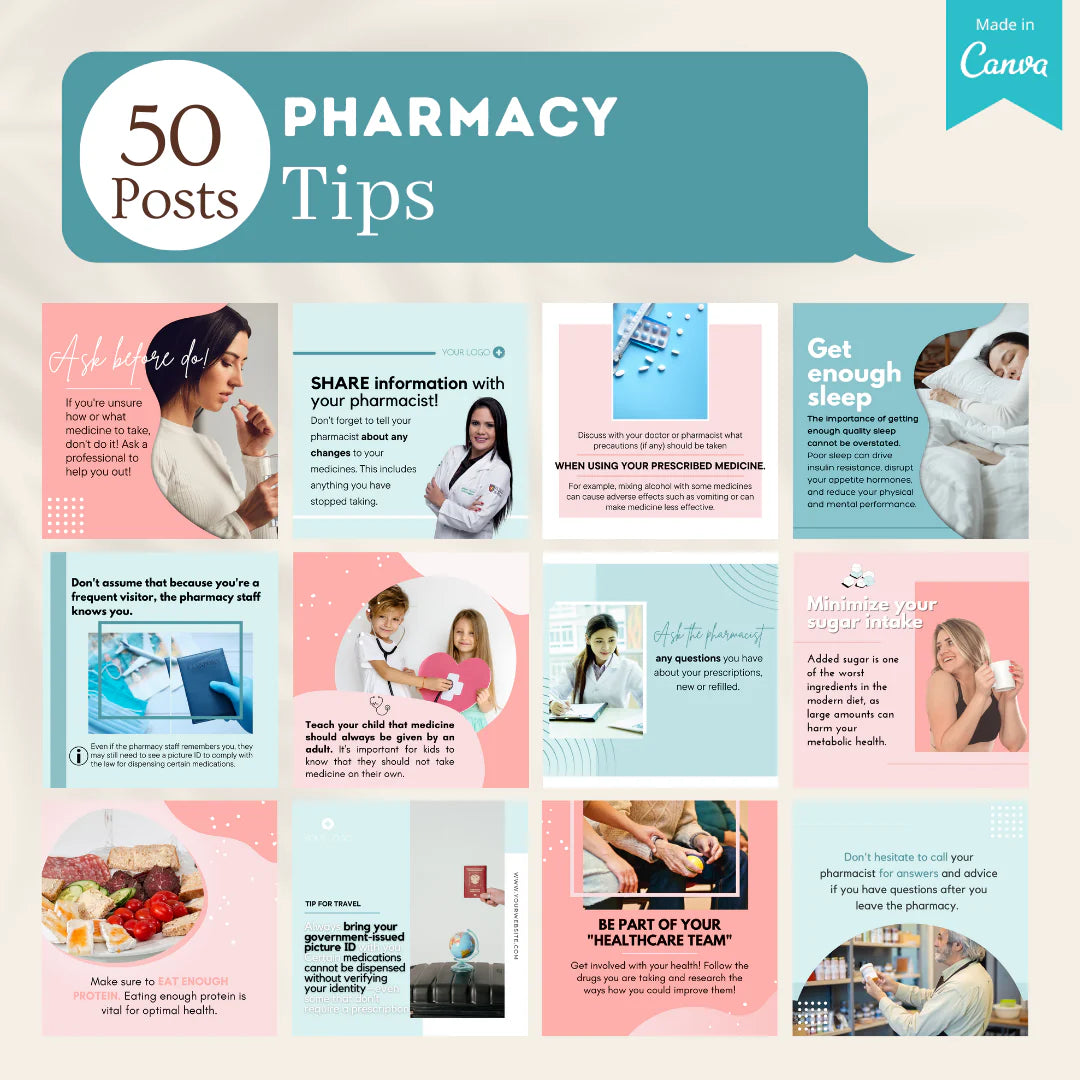 200 Pharmacy Posts - Social Media Templates