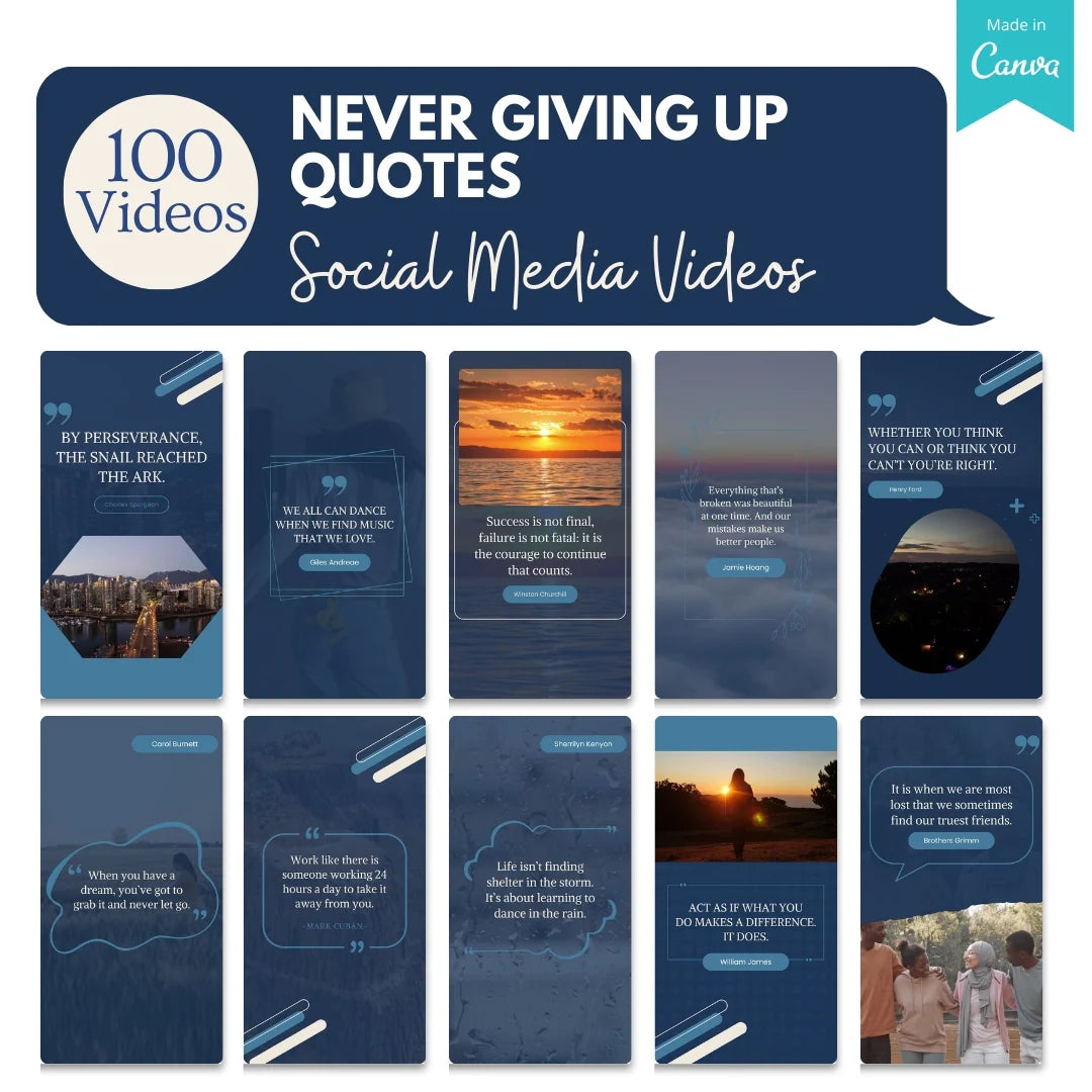 500 Motivation Quotes - Canva Video Templates