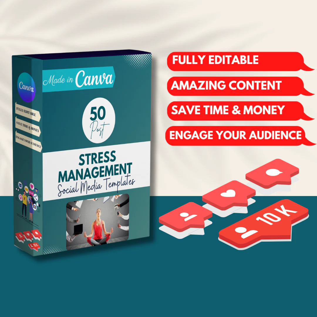 50 Stress Management - Social Media Templates