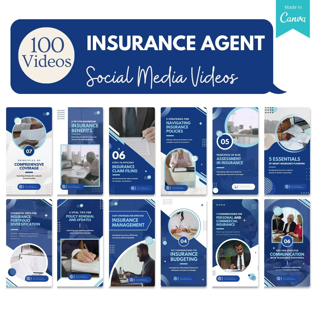 100 Insurance Agent Video Templates Bundle