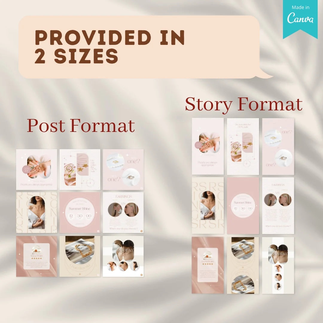 100 Sparkle Jewelry Posts - Canva Templates