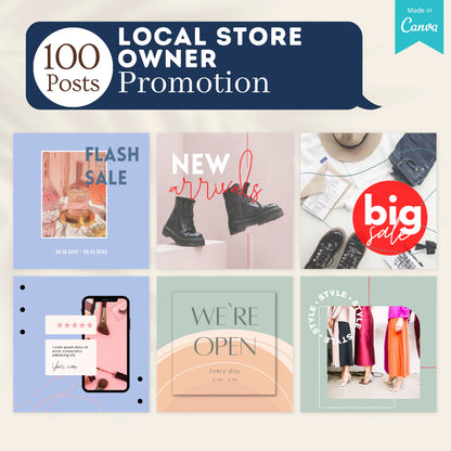 200 Local Store Owner Posts - Social Media Templates