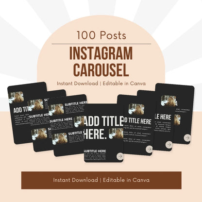 Instagram Carousel Templates - 100 Posts / 15 Carousels