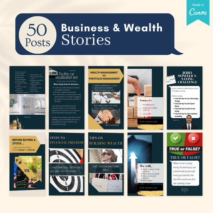 250 Business & Wealth Posts - Social Media Templates