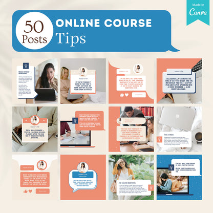 200 Online Course Posts - Social Media Templates