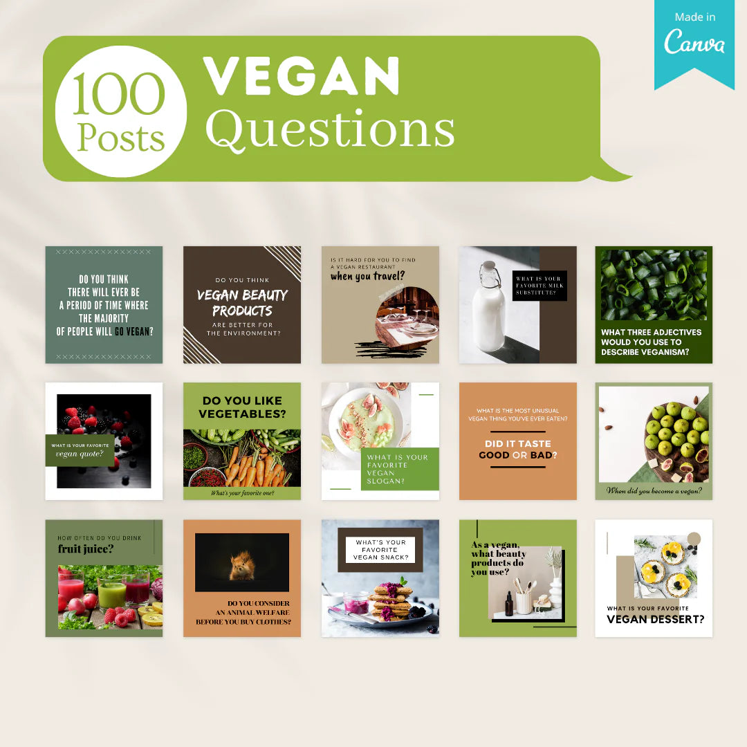 400 Vegan Posts - Social Media Templates