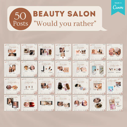 600 Beauty Salon Posts- Social Media Templates